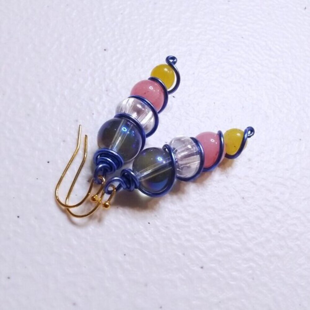 Spring Sunshine Earrings • Chunky Color Pop Beaded Stacks • Fun + Vibrant